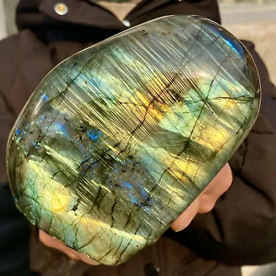 2.77LB Natural Crystal Moonstone Polished Labradorite Stone Healing Energy Reik • $1.25