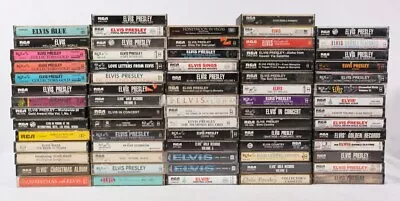 Elvis Presley Huge Lot Of 72 Cassette Tapes • $250