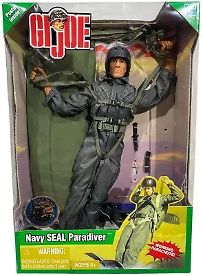 GI Joe Navy SEAL Parachute Paradiver Vintage 2003 12  Action Figure NEW • $53.88