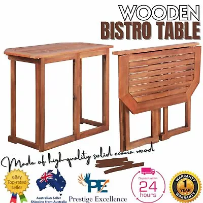 $137.71 • Buy Wooden Bistro Table Outdoor Patio Setting Furniture Garden Wood Acacia Dining AU