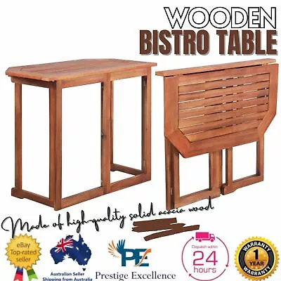 Wooden Bistro Table Outdoor Patio Setting Furniture Garden Wood Acacia Dining AU • $166.11