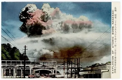 Japan Vintage PPC Showing  Explosion Of Atomic Bomb Nagasaki On 9 Aug. 1945  • $59.99