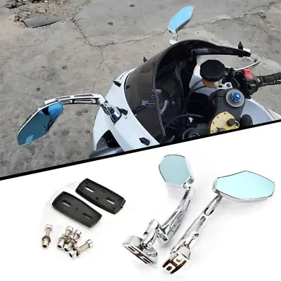 Blue Rearview Side Mirrors 6mm Fit For Yamaha FZR YZF 600 600R R1 R6 R6S USA • $41.90