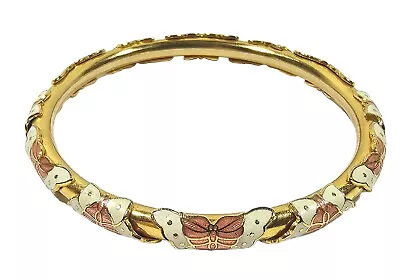 Cloisonne Vintage Enamel Butterfly Bangle Bracelet • $14.99