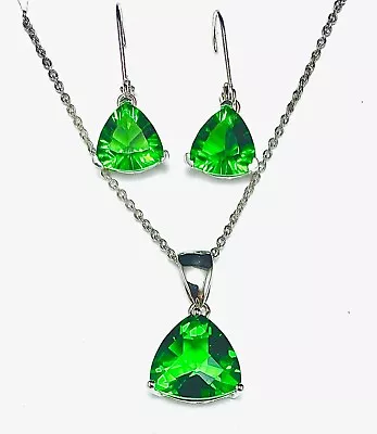 E71010L & P71313 Mt St Helens Helenite Sterling Silver Drop Earrings And Pendant • $94.99