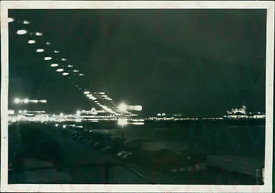 1954 Eastbourne Pier By Night Sussex England 3.2x2.2  Orig • £5.10