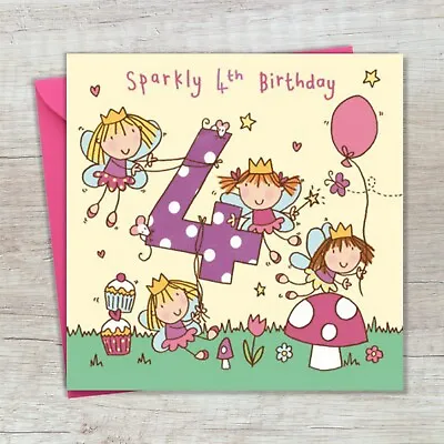 4 Year Old Card -Age 4 Card -4th Birthday Card For Girl -Girl Age 4 Card -Fairy • £3.99
