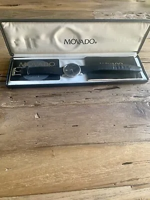 Movado Museum ￼Watch Men’s Black & Silver DialW/Black Leather Band￼ 84-E4-0884 • $179.99