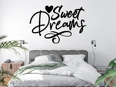 Sweet Dreams Sticker Wall Heart Bedroom Quotes Love Removable Decals Vinyl DIY • £4.19