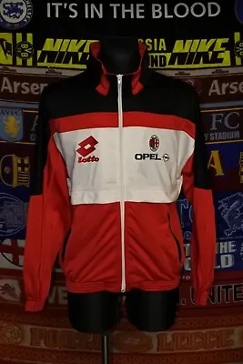 5/5 AC Milan Adults 40-42  L 1996 MINT Lotto 1990's Football Track Jacket • £143.99