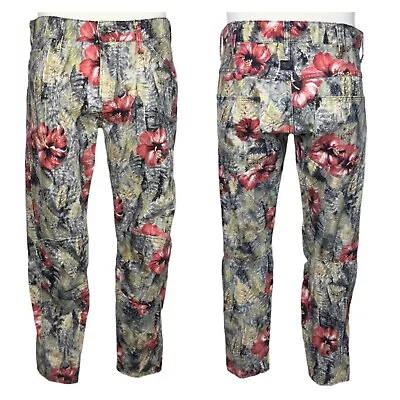 G Star Raw Jeans Elwood Vintage Aloha Floral 5622 3D Tapered Leg Unisex 32X32 • $108.90