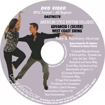 $27.95 • Buy WEST COAST SWING Advanced I Silver American Rhythm Syllabus DanceVision DVD
