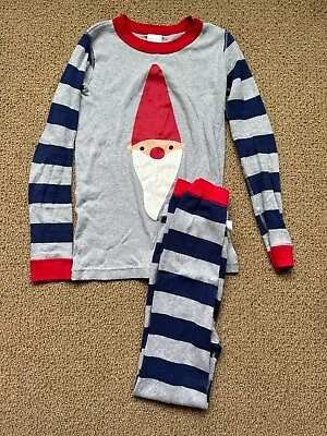 $4.50 • Buy EUC Hanna Andersson Holiday Christmas Santa Gnome Pajamas – Size 140 / 10