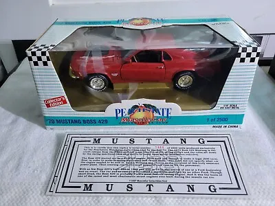 New Ertl Peach State 1970 Ford Mustang Boss 429 Red 1/18 Certificate 1 Of 2500 • $35