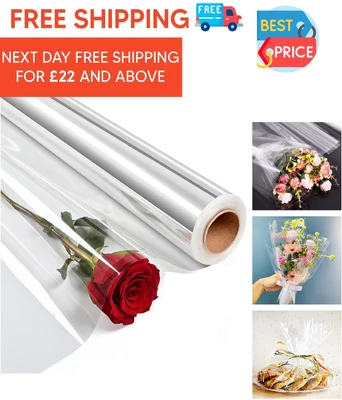 £21.49 • Buy Cellophane Wrap Clear Roll Hamper Wrapping Florist Plastic For Gifts 80cm X 100m