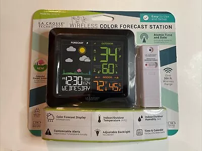 S85814 La Crosse Technology Wireless Color Weather Station With TX141TH-BV3 NIB • $45