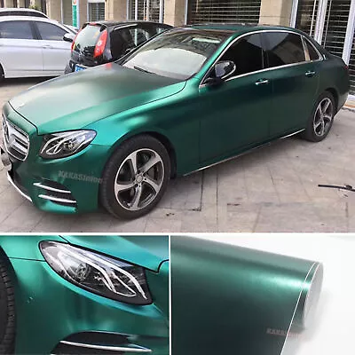 Flexible Pearl Metal Car Wrap Sticker Glitter Satin Chrome Vinyl Film Emerald US • $219.59