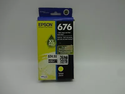 Genuine Epson 676XL Pro Yellow Ink Cartridge New Sealed 06-2014 Free Shipping • $9.99