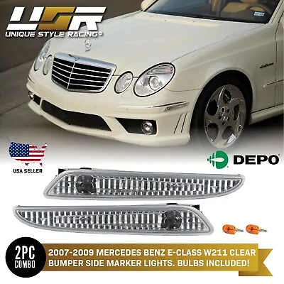 Euro Clear Bumper Side Marker Lights For 2007-2009 Mercedes Benz W211 E Class • $24.93