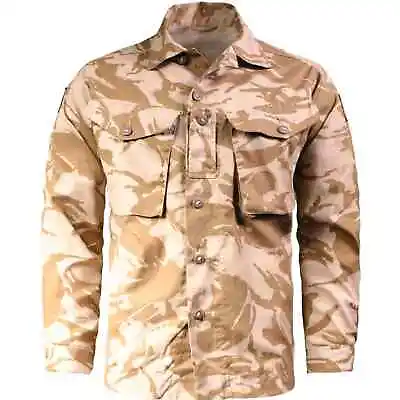 British Army Barrack Shirt Jacket Army Military Cotton BDU Desert Grade 1 • £14.95