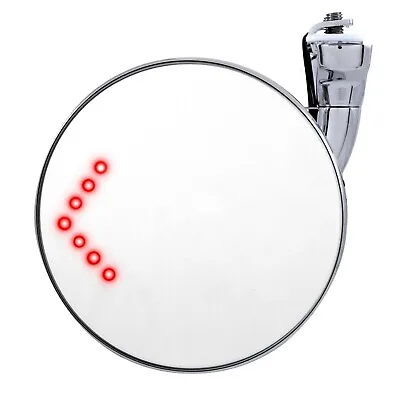  4  Round Door Edge Peep Mirror With LED Turn Signals Hot Rod One Piece • $22.94