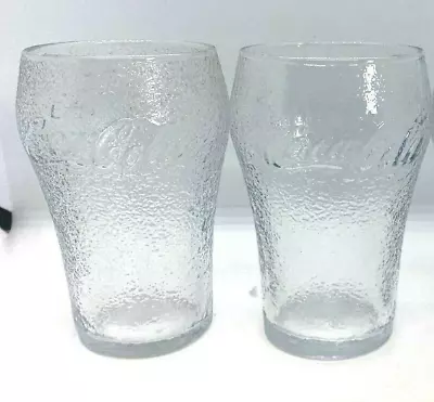 2 X Pebble Dimpled Frosted Tapered Enjoy Coca Cola Coke Glasses Collectables • $45