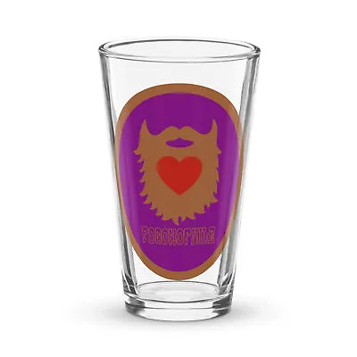  Pogonophile  Shaker Pint Glass Beard Lover Facial Hair Mustache Hirsute • $22