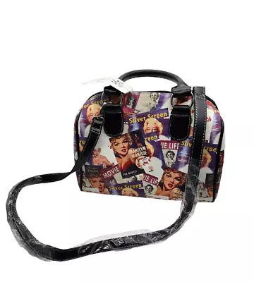 NWT Radio Days Marilyn Monroe Womens Collage Black Shoulder Bag Purse • $19.95