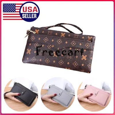 $7.57 • Buy Womens Leather Clutch Wallet Handbag Card Holder Long Purse Phone Bag Case Zip