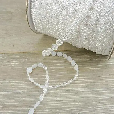 £1.39 • Buy Buddly Crafts 7mm Flower Pearl Beads String 2m