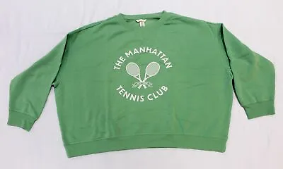 H&M Women's The Manhattan Tennis Club Sweatshirt LV5 Light Green Size 2XL NWT • $18.99
