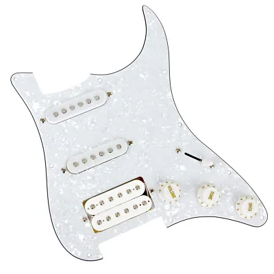 £28.03 • Buy Guitar Prewired Loaded Pickguard HSS For Fender Stratocaster Strat White Pearl