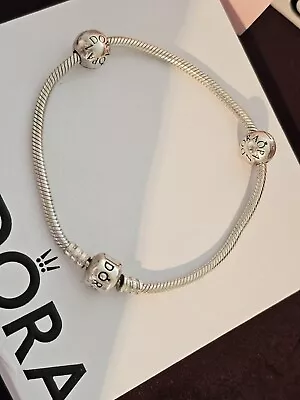 Pandora GENUINE 20cm Snake🐍Bracelet Ball Clips Inc Retired Beautiful Condition✨ • £21