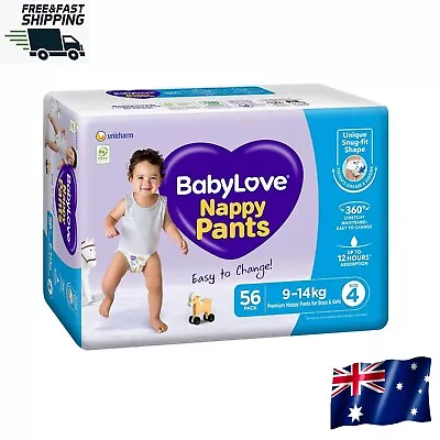 BabyLove Nappy Pants Size 4 (9-14kg) | 112 Pieces (2 X 56 Pack) • $61