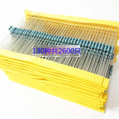 2600pcs 1/4w 1% 130 Values Resistors Kit Metal Film Resistor Package X20pcs ROHS • $15.99