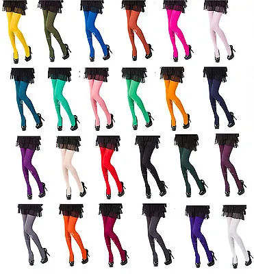 £3.89 • Buy Opaque Tights Choose From 25 Fashionable Colours ,40 Or 100 Denier, Sizes S-XL
