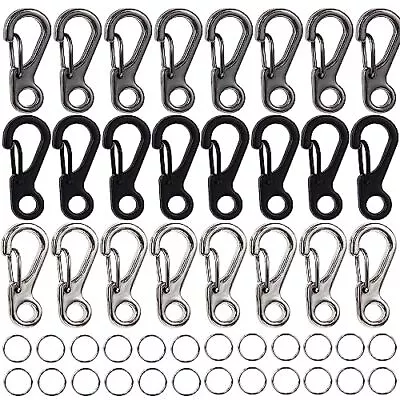 24 Pcs Small Keychain Clips Mini Carabiner Clips For Paracord Camping Keychain • $10.85