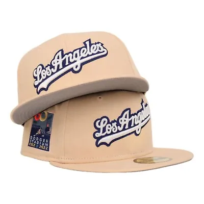 New Era Los Angeles Dodgers 59FIFTY Hat Cap Mango Macho 60 Year Side Patch 7 3/4 • $54.94