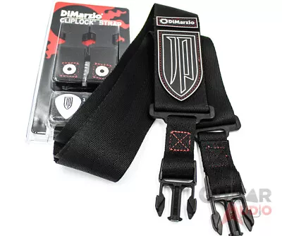 $26.71 • Buy DiMarzio JOHN PETRUCCI ClipLock Quick Release Guitar Strap - DD2200JPBKRD