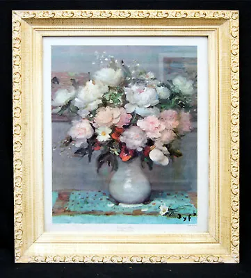 Marcel Dyf  Peonies & Roses  Framed Print On Linen 18  X 22.25  - B0916 • $4.95