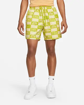 Nike Sportswear Woven Flow Shorts Green Yellow DR9845-321 Men's NWT • $19.54