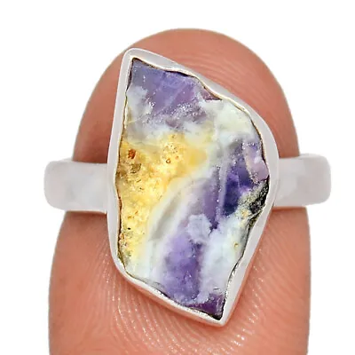 Natural Violet Flame Opal - Mexico 925 Sterling Silver Ring Jewelry S.7 CR29140 • $15.99
