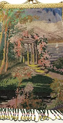 Antique Scenic Micro Beaded Garden Scene Purse • $299.99