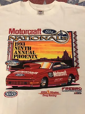 Vintage NHRA Drag Racing 1993 9th Annual Phoenix Motorcraft Nationals Shirt XXL • $43.99