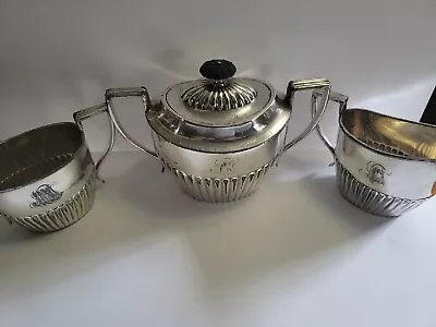 Meriden B. (Britannia) Company Silver Plate 3-Piece Tea Coffee Set Pattern 2049 • $50