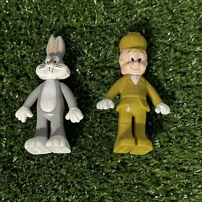 Bugs Bunny And Elmer Fudd Arby’s 1988 Rubber Action Figures 2.75” Tall EUC • $12.24