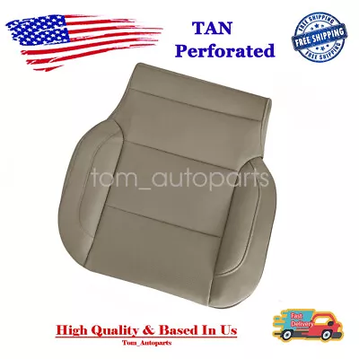 Driver Bottom PERF Leather Seat Cover Tan For 15-19 Chevy Silverado 1500 2500 • $45.99