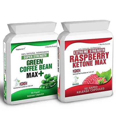 90 Raspberry Ketones & 90 Green Coffee Bean Extract Capsules • £14.75