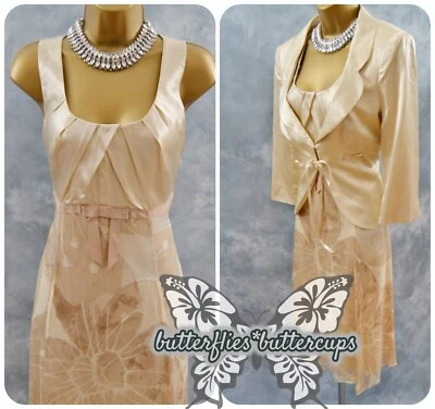 £59.99 • Buy ~ FENN WRIGHT MANSON ~ Size 12 Silk Devore Dress And Jacket Mother Of The Bride
