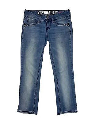 $12.10 • Buy Hydraulic Lola Curvy Jeans Women’s Size 3/4 Distressed Medium Wash